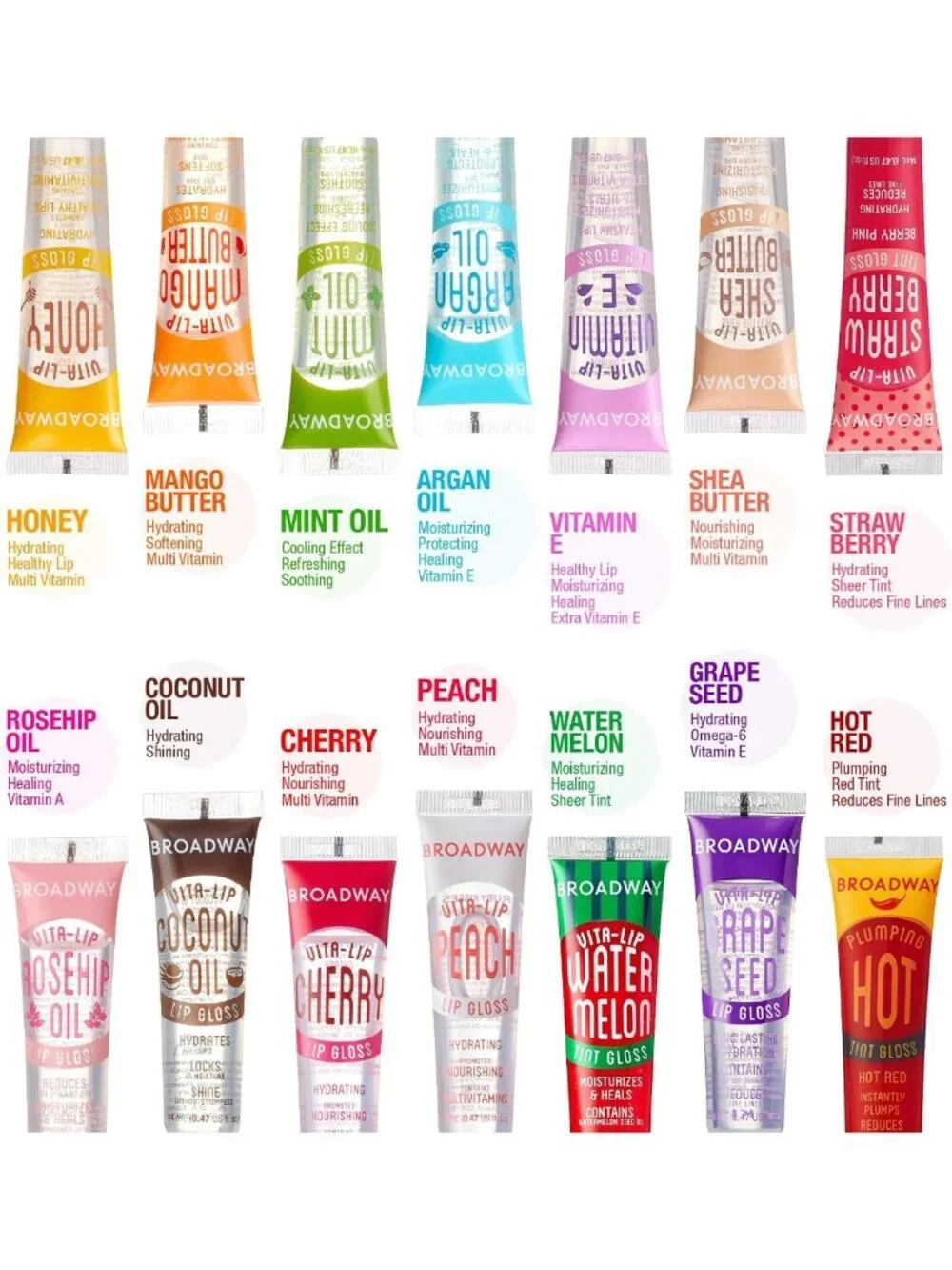 Ultra-Hydrating Lip Gloss Set - 11 Pack Tinted & Clear, High-Shine Non-Sticky